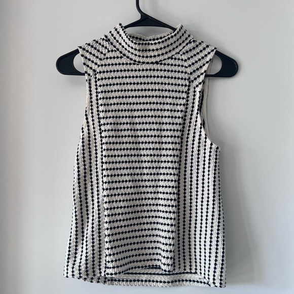 Maeve by Anthropologie Textured Stripe Mock Neck Tank - Picture 1 of 5